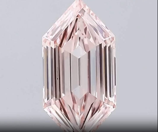 4.1ct Hexagonal Lab-Grown Diamond (Color: Fancy Intense Pink, Clarity: VVS2)
