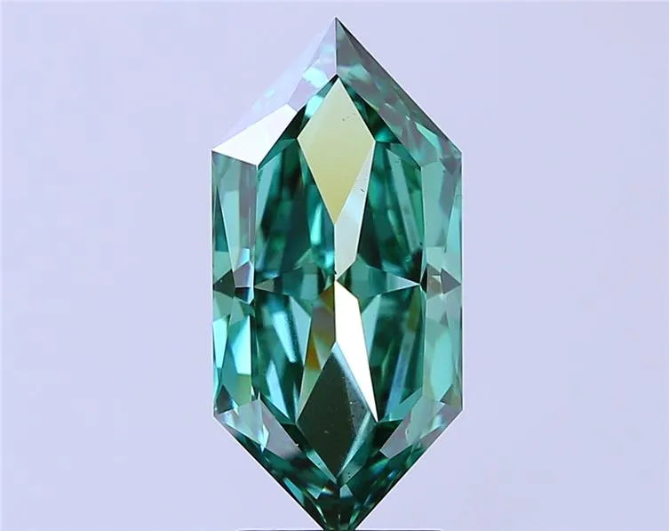 4.00ct Hexagonal Lab Grown Diamond (Colour Fancy Vivid Green, Clarity VS2, IGI Certified)