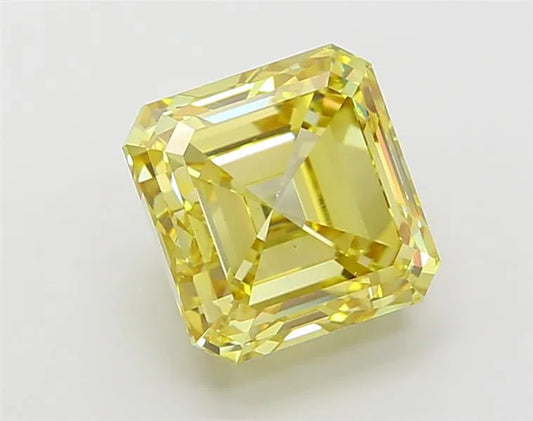 4.00ct Square emerald Lab Grown Diamond (Colour Fancy Intense Yellow, Clarity VVS2, IGI Certified)