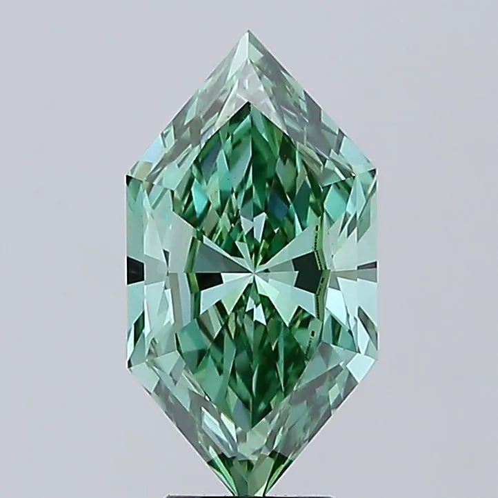 4.04ct Hexagonal Lab Grown Diamond (Colour Fancy Vivid Green, Clarity VS1, IGI Certified)