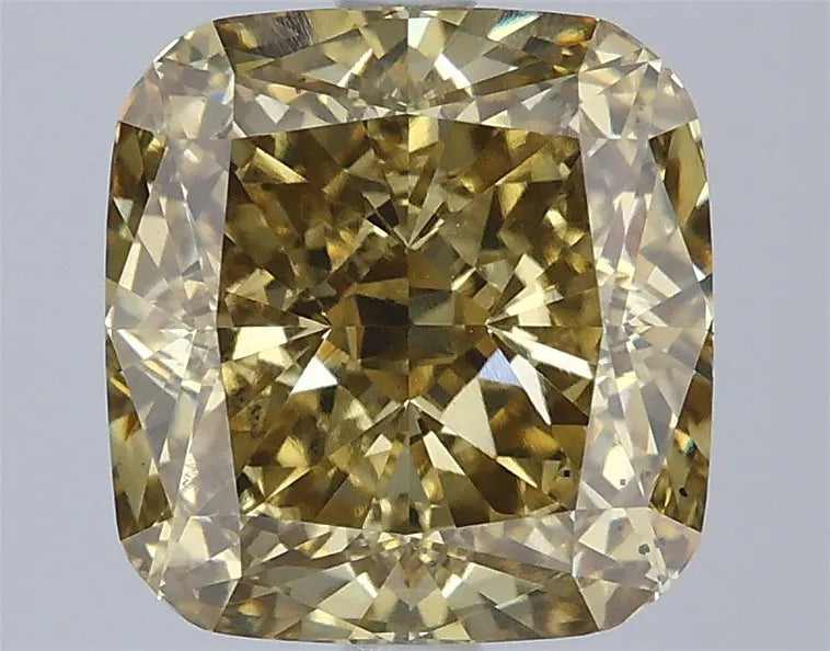 4.08ct Cushion modified Lab Grown Diamond (Colour Fancy Intense Gray Yellow, Clarity VS2, IGI Certified)