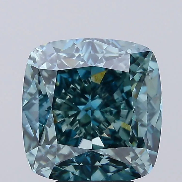 4.94ct Cushion modified Lab Grown Diamond (Colour Fancy Vivid Blue Green, Clarity VVS2, IGI Certified)