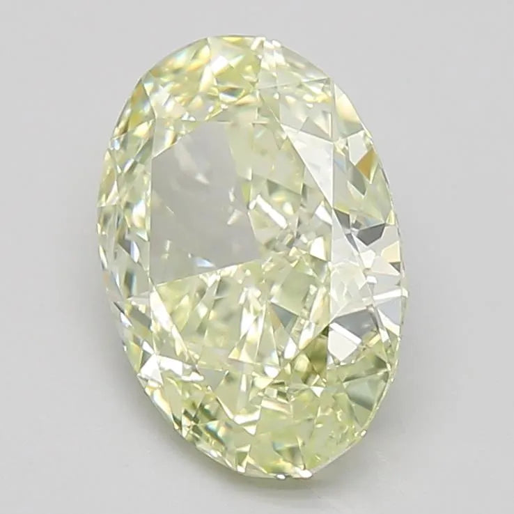 2.07ct Oval Lab Grown Diamond (Colour Fancy Light Greenish Yellow, Clarity VS1, Cut GD, IGI Certified)