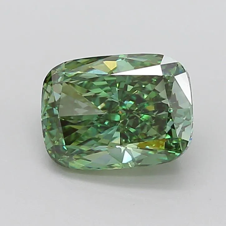 3.56ct Cushion modified Lab Grown Diamond (Colour Fancy Vivid Green, Clarity VVS2, IGI Certified)