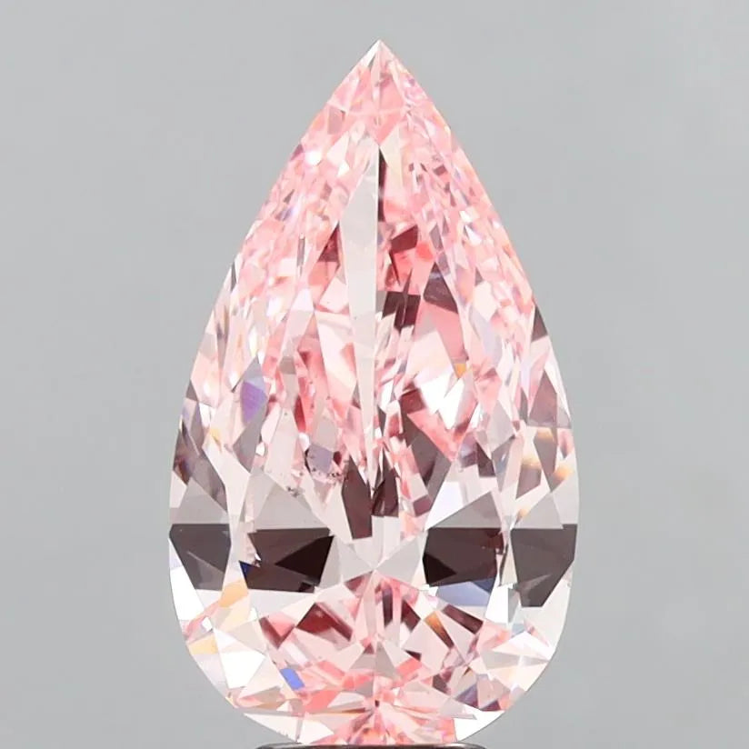 5.01ct Pear Lab Grown Diamond (Colour Fancy Vivid Pink, Clarity VS1, IGI Certified)