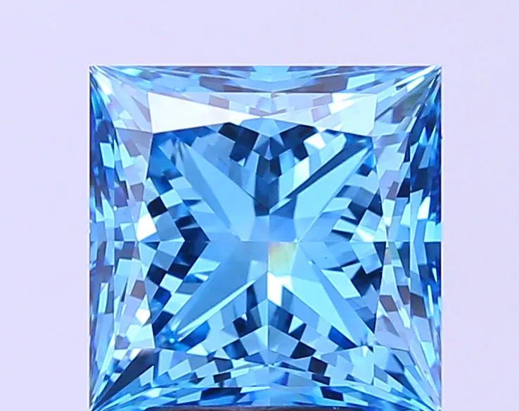 5.02ct Princess Lab Grown Diamond (Colour Fancy Vivid Blue, Clarity VS1, IGI Certified)
