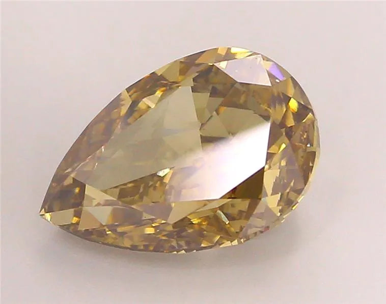 5.60ct Pear Lab Grown Diamond (Colour Fancy Gray Yellow, Clarity VS1, IGI Certified)