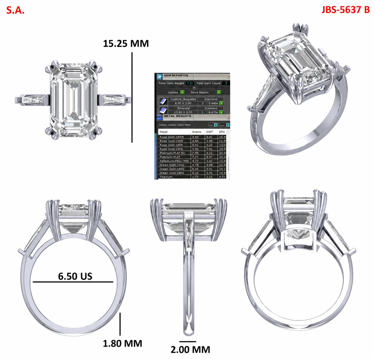 Custom Ring Order Everett Emerald