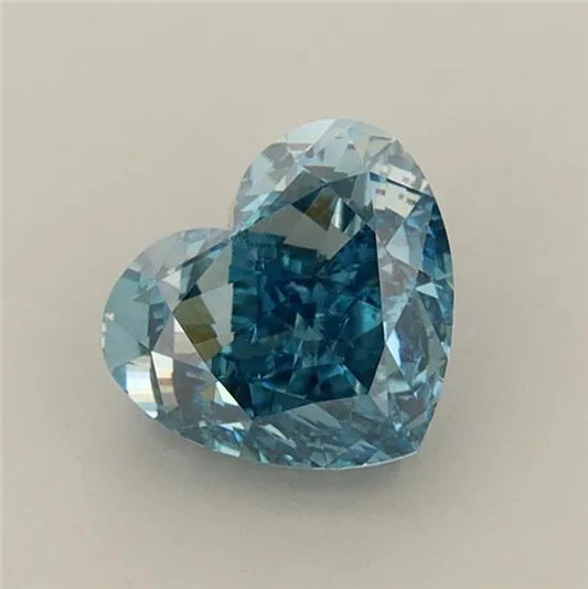1.36ct Heart Lab Grown Diamond (Colour Fancy Vivid Blue, Clarity VS1, IGI Certified)