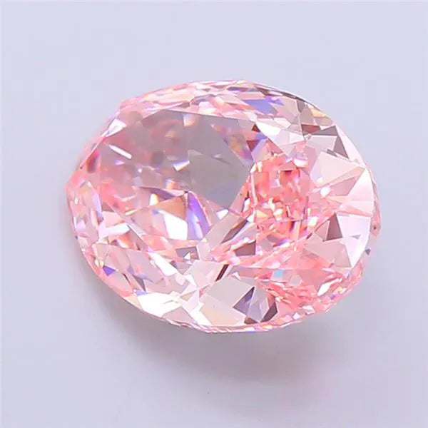 6.54ct Oval Lab Grown Diamond (Colour Fancy Vivid Pink, Clarity VVS2, IGI Certified)