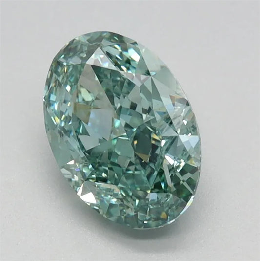 1.28ct Oval Lab Grown Diamond (Colour Fancy Vivid Green, Clarity VS1, IGI Certified)