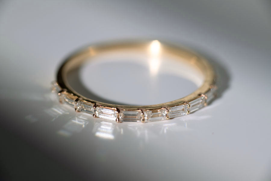 Skinny Baguette .40ctw Lab Grown Diamond 14k Gold Band