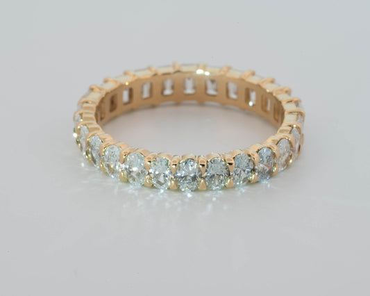 Half Emerald Half Oval Cut 3ctw Lab Grown Diamond Eternity Band