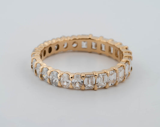 Half Emerald Half Oval Cut 3ctw Lab Grown Diamond Eternity Band