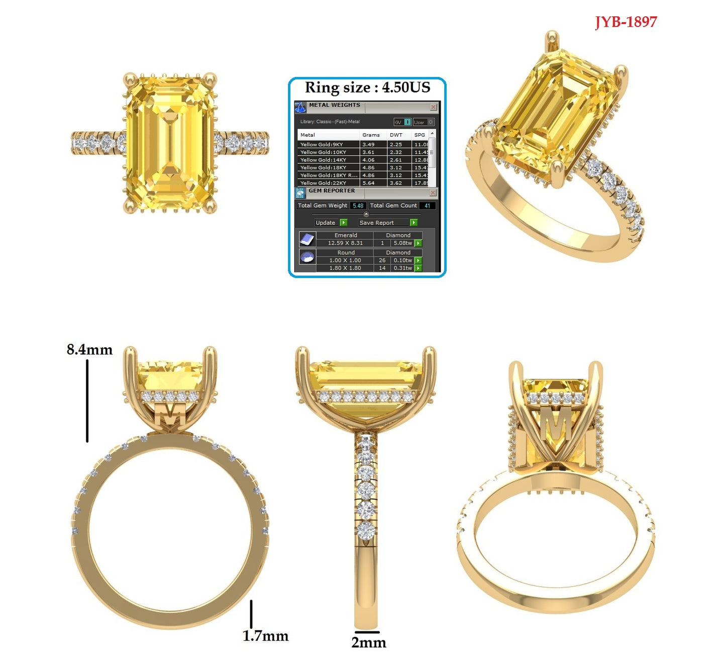 Custom Ring Order - Shannon yellow diamond