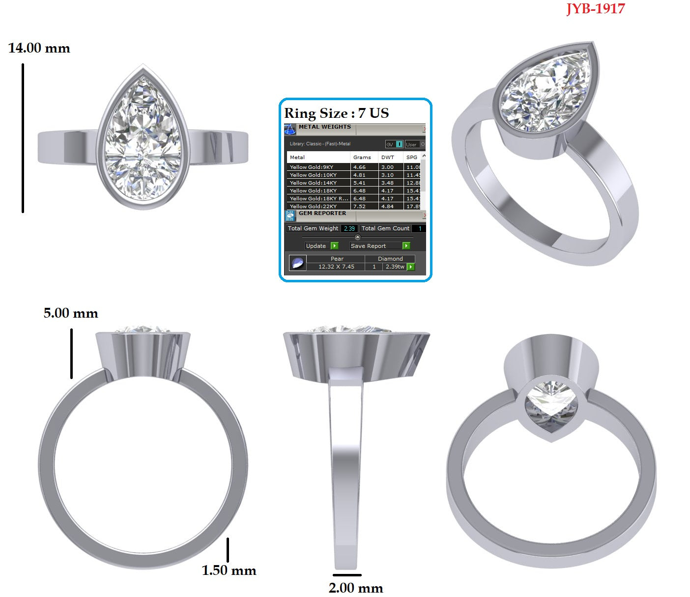 Custom Ring Order - Joyce pear