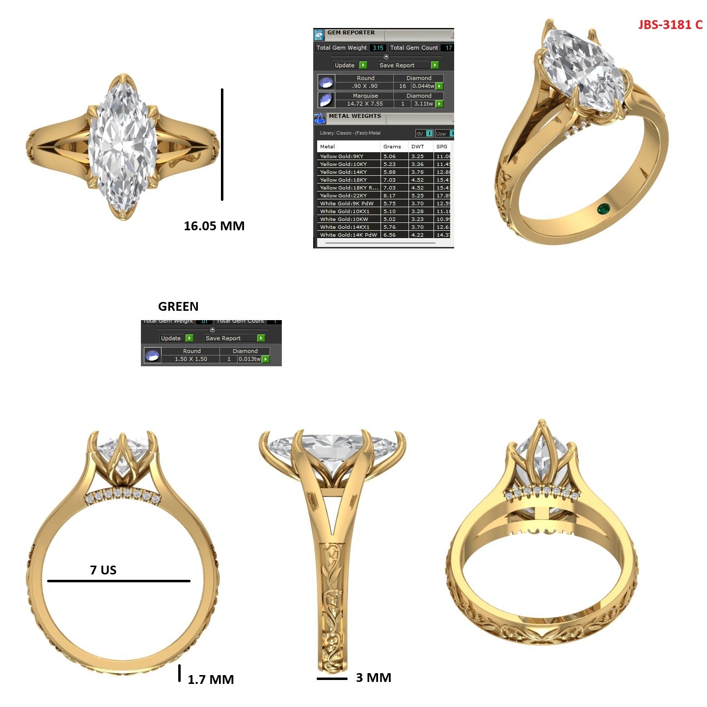Custom Ring Order - Austin marquise