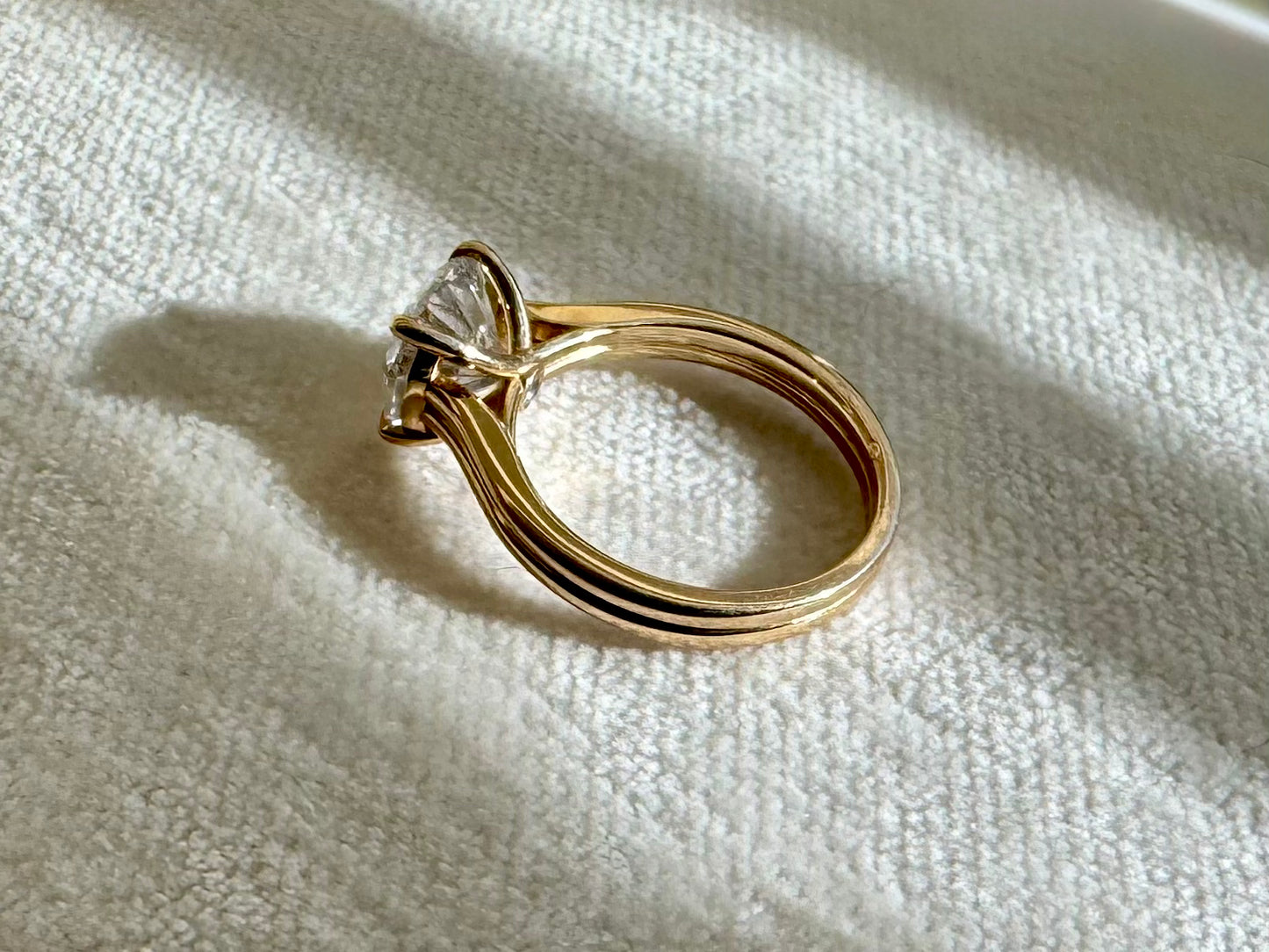 The Abigail - 3.5ct Lab Grown Diamond Double Band Solitaire Ring