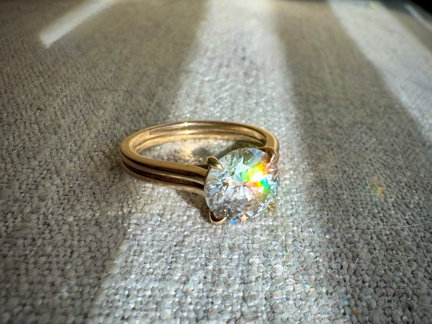 The Abigail - 3.5ct Lab Grown Diamond Double Band Solitaire Ring