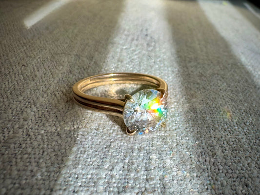 The Abigail - 3.5ct Lab Grown Diamond Double Band Solitaire Ring