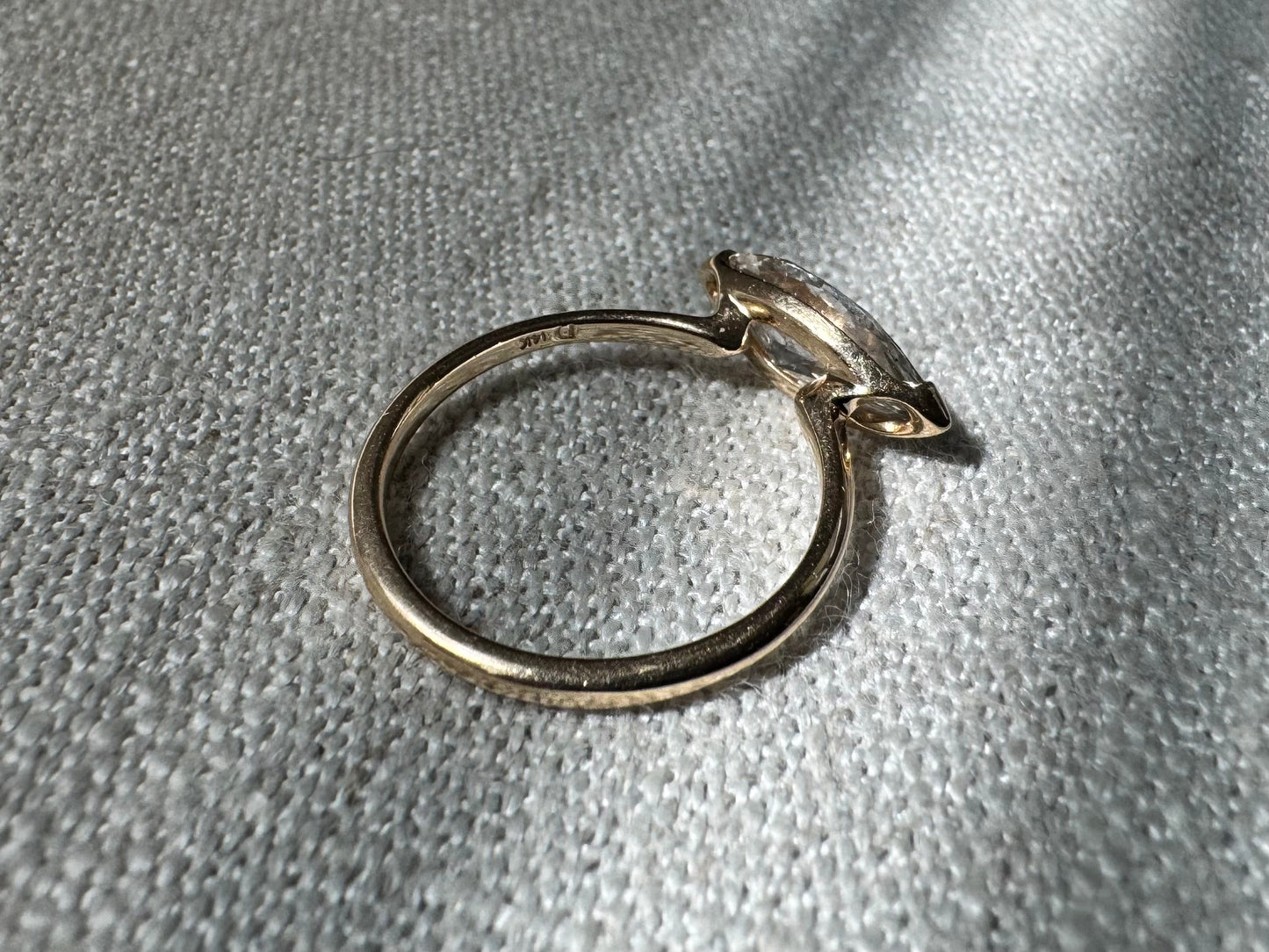 The Jolie - Marquise Lab Grown Diamond set East-West in a clean half bezel