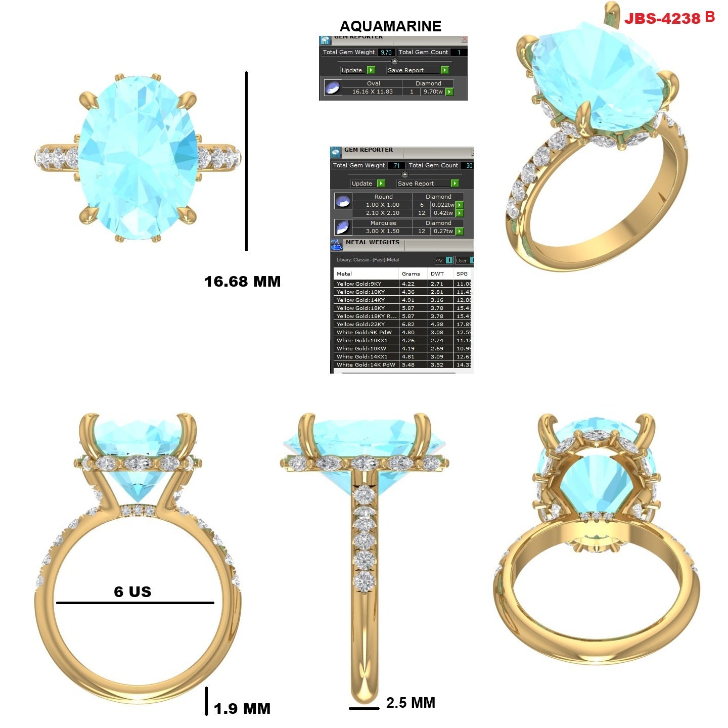 Custom Ring Order - Tami Aquamarine