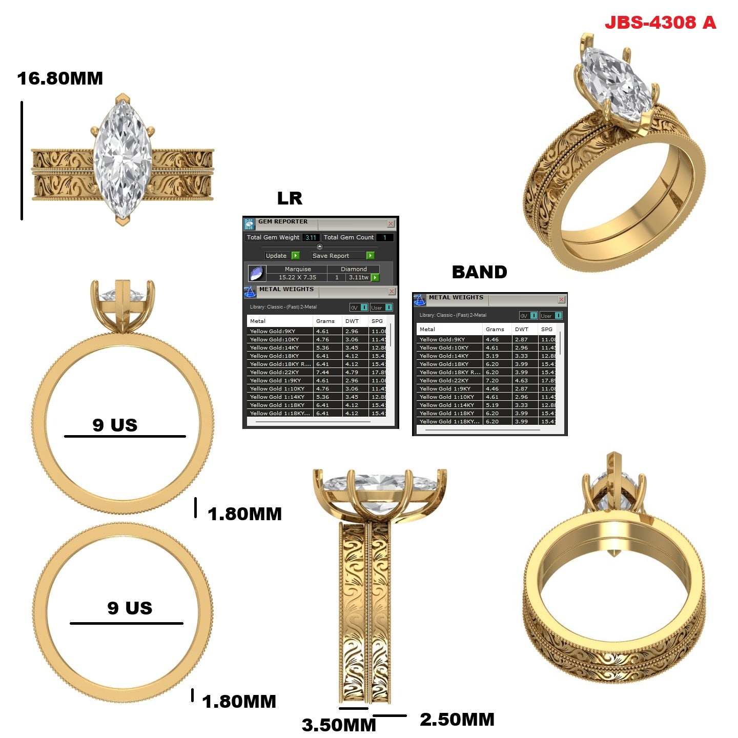Custom Ring Order -Ellie band