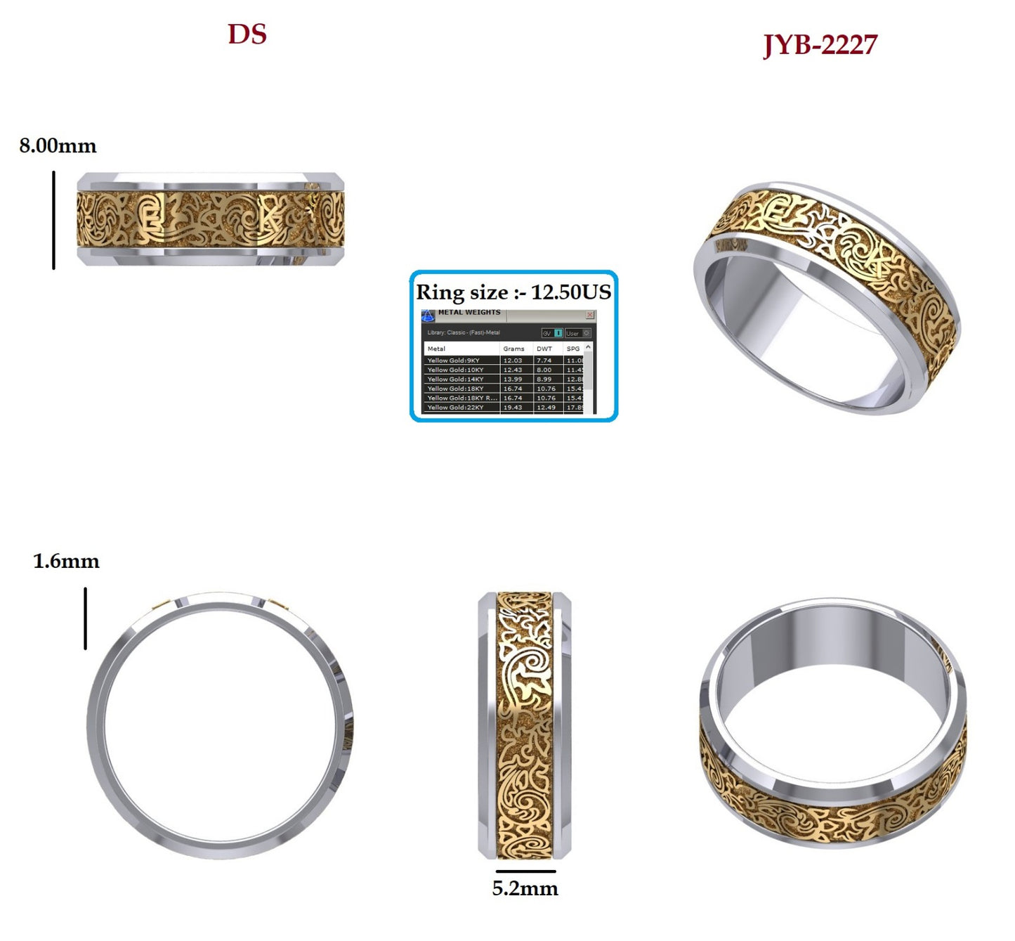 Custom Ring Order -Emma Men’s band