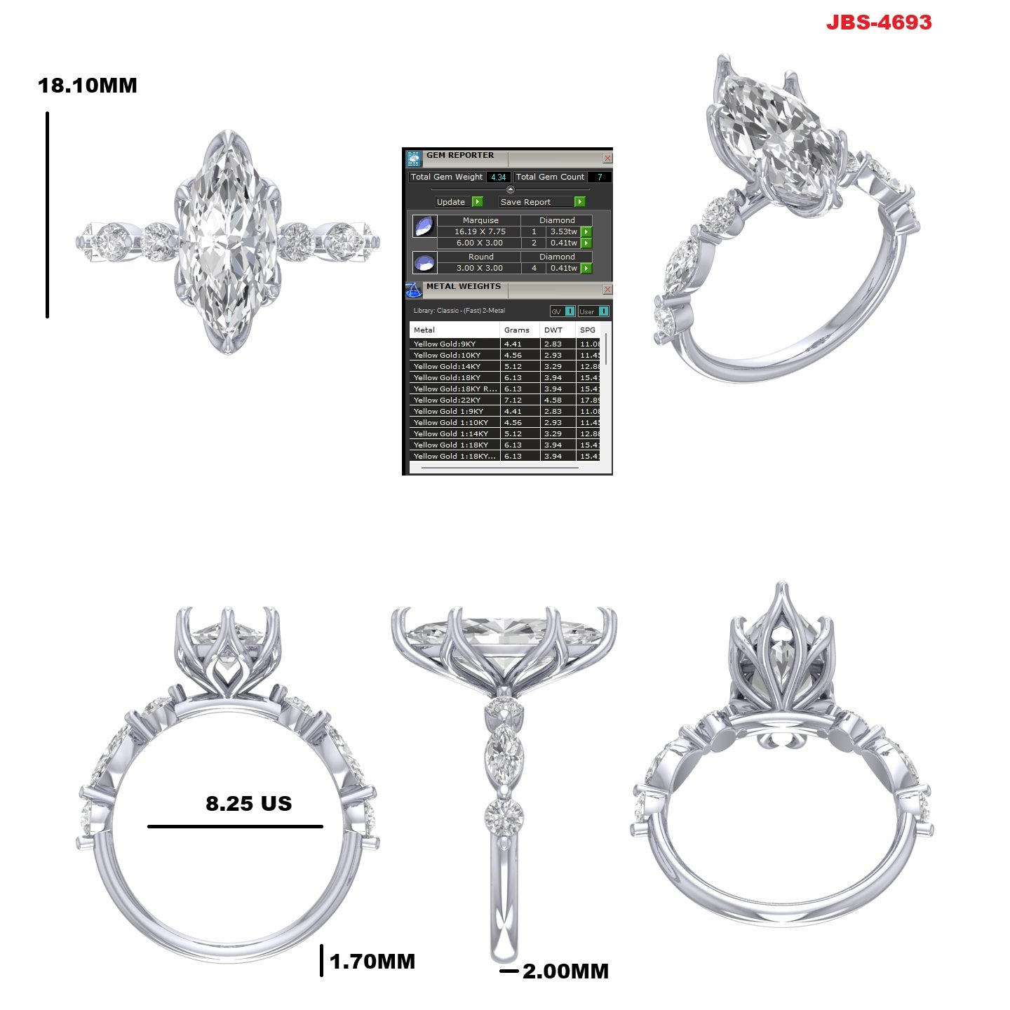 Custom Ring Order -Bradley marquise