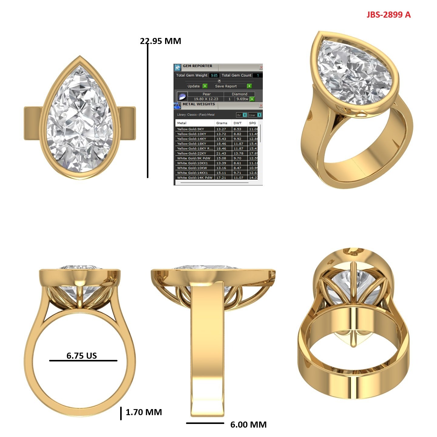 Custom Ring Order - Alexis pear