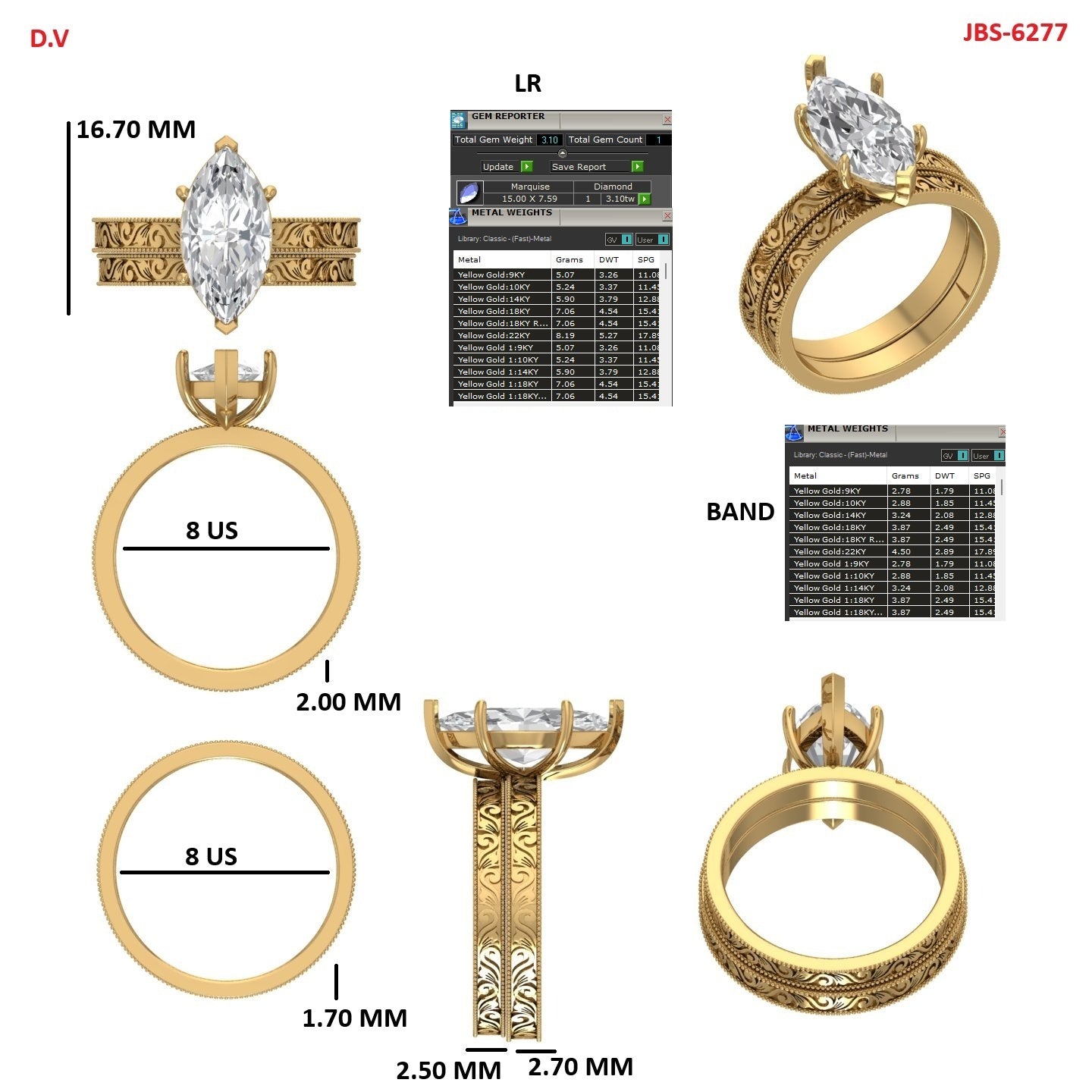 Custom Ring Order Jeremiah women’s band