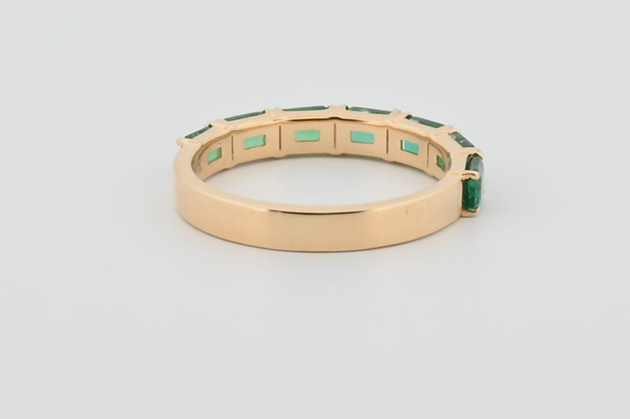 Three-Quarter 2ctw Lab Grown Emerald Wedding Band