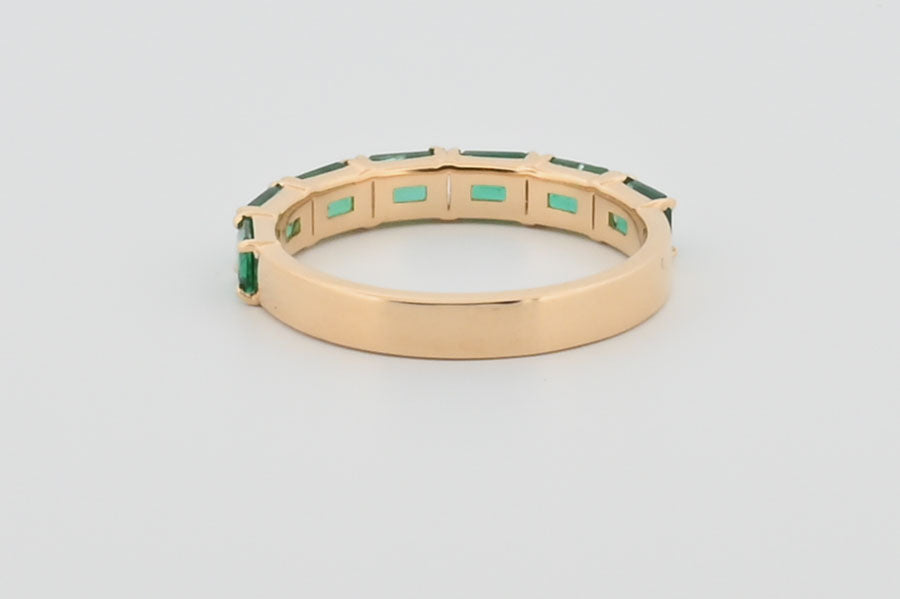 Three-Quarter 2ctw Lab Grown Emerald Wedding Band