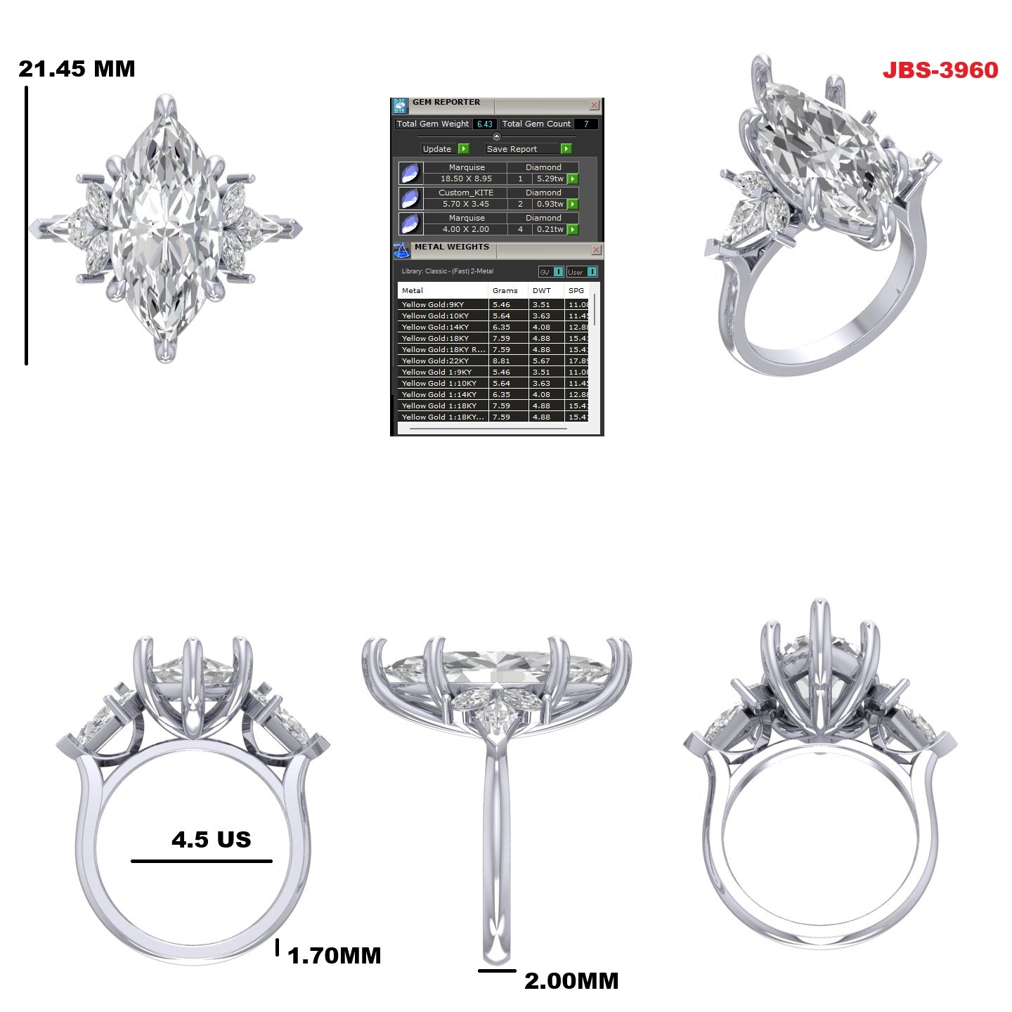 Custom Ring Order - James G 3 stone