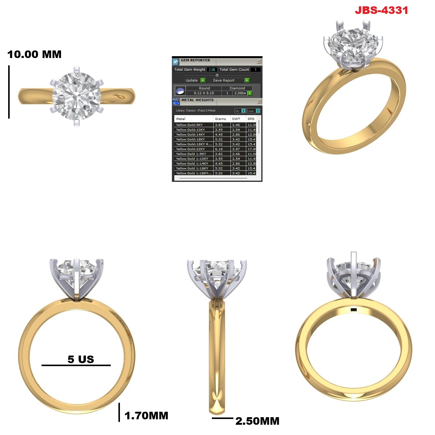 Custom Ring Order - Suzanne round diamond