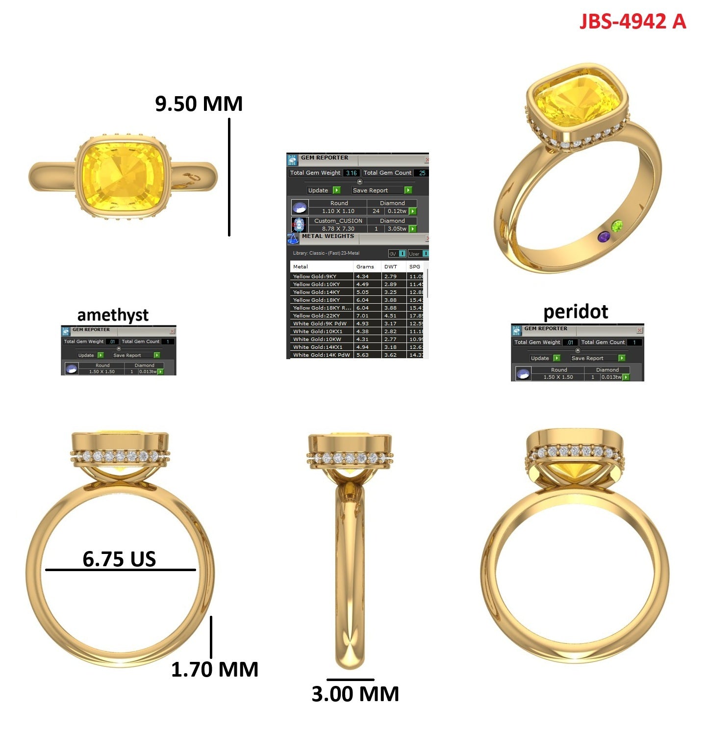 Custom Ring Order - Gabe yellow