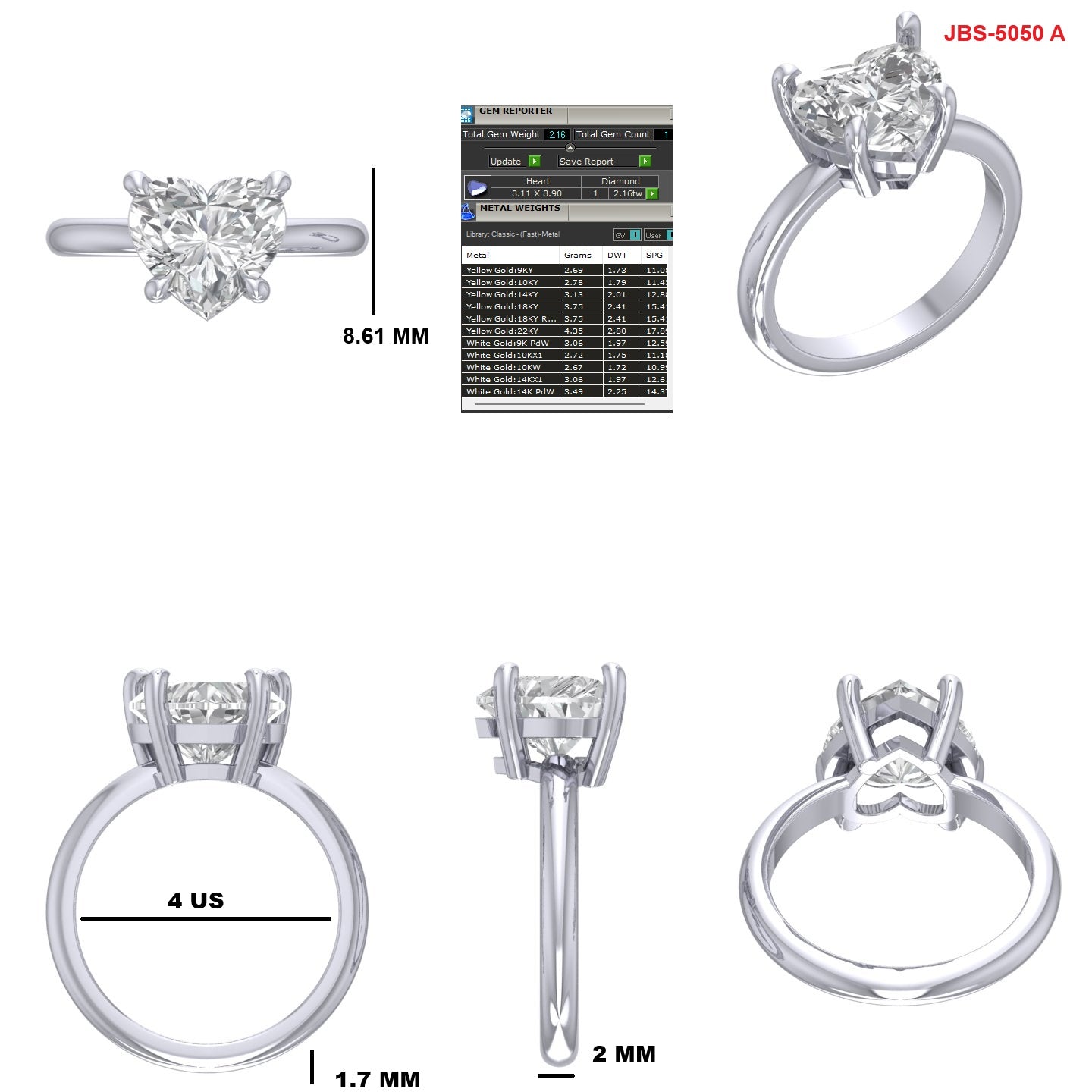 Custom Ring Order - William heart ring