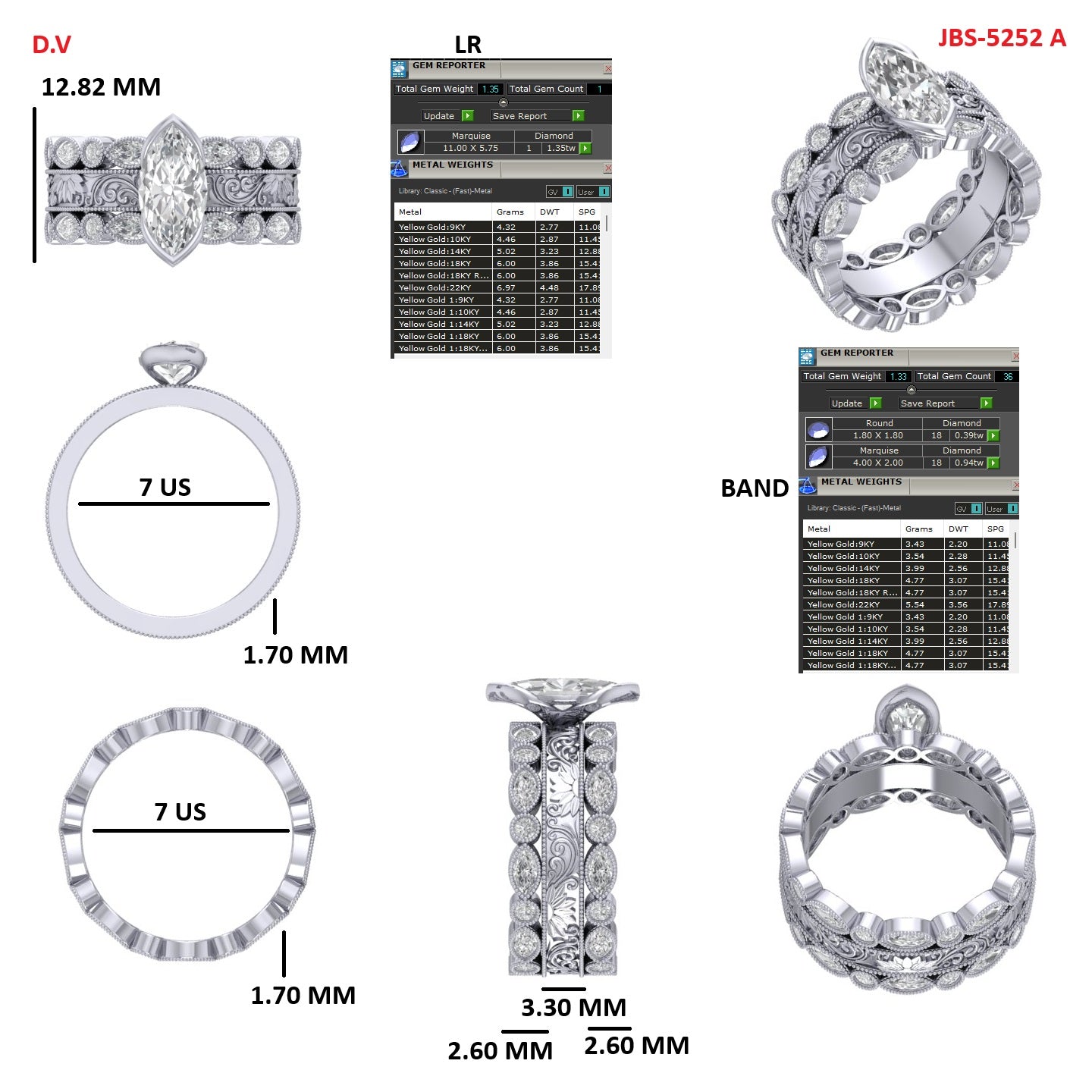 Custom Ring Order Tristan two bands