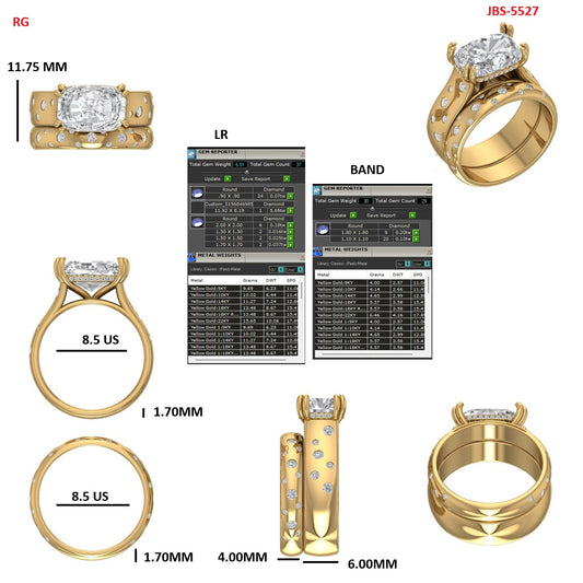 Custom Ring Order Tanya Engagement ring and band