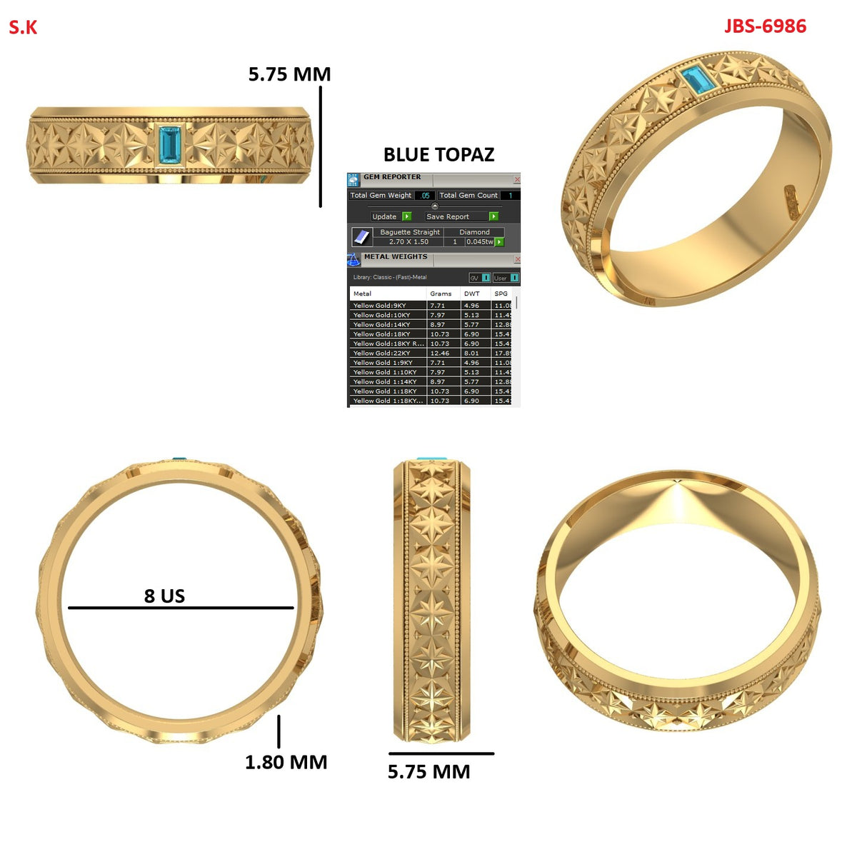 Custom Ring Order Elisha Men's band