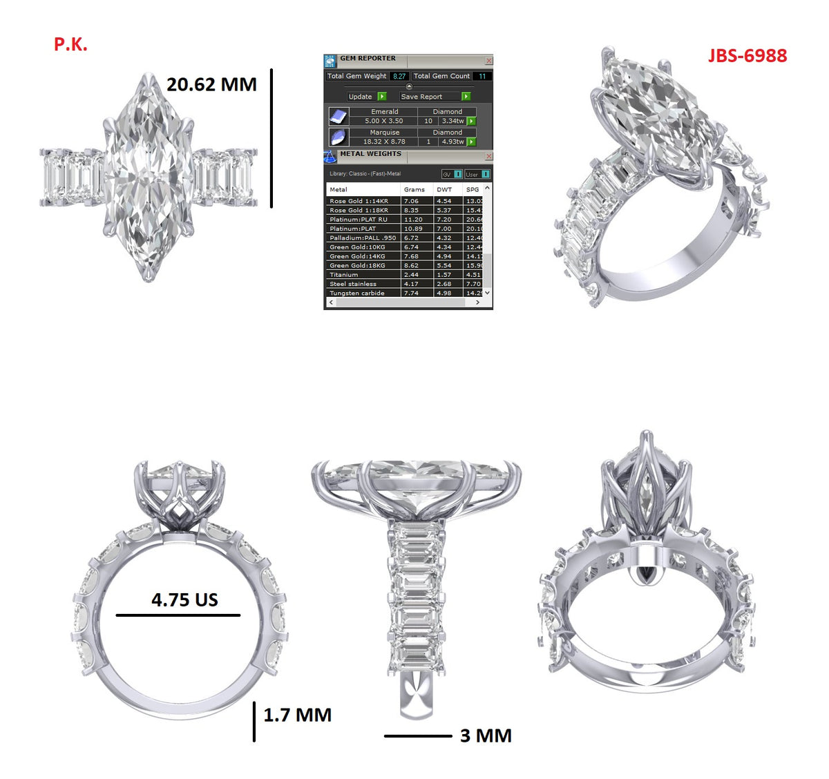 Custom Ring Order Derek/Kelsi Pmt #3