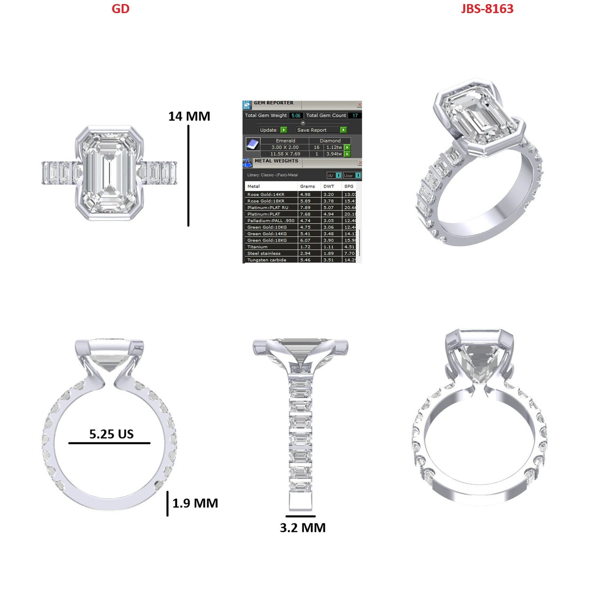 Custom Ring Shane Emerald