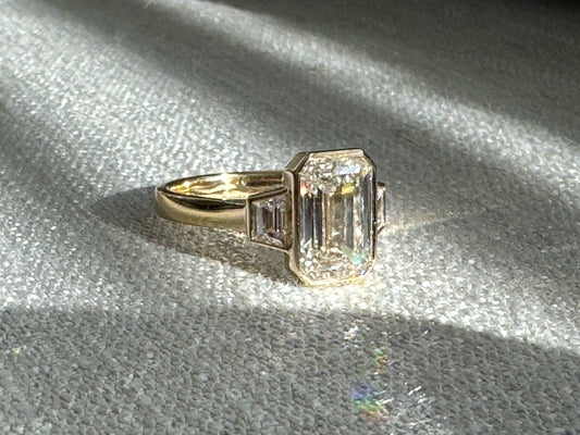 The Cara - Three Stone Lab Grown Diamond Bezel Set Ring