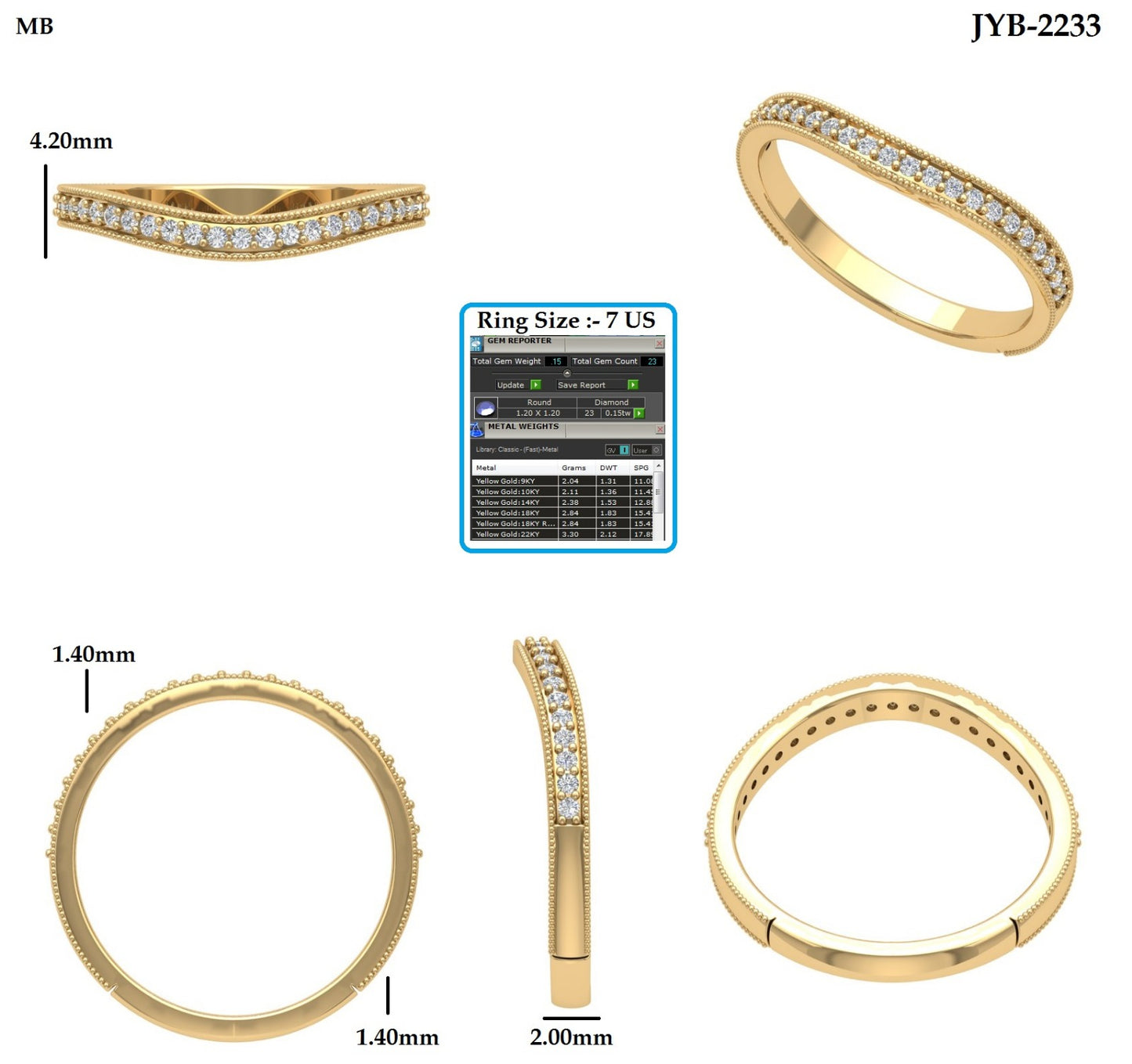 Custom Ring Order - David S wedding band