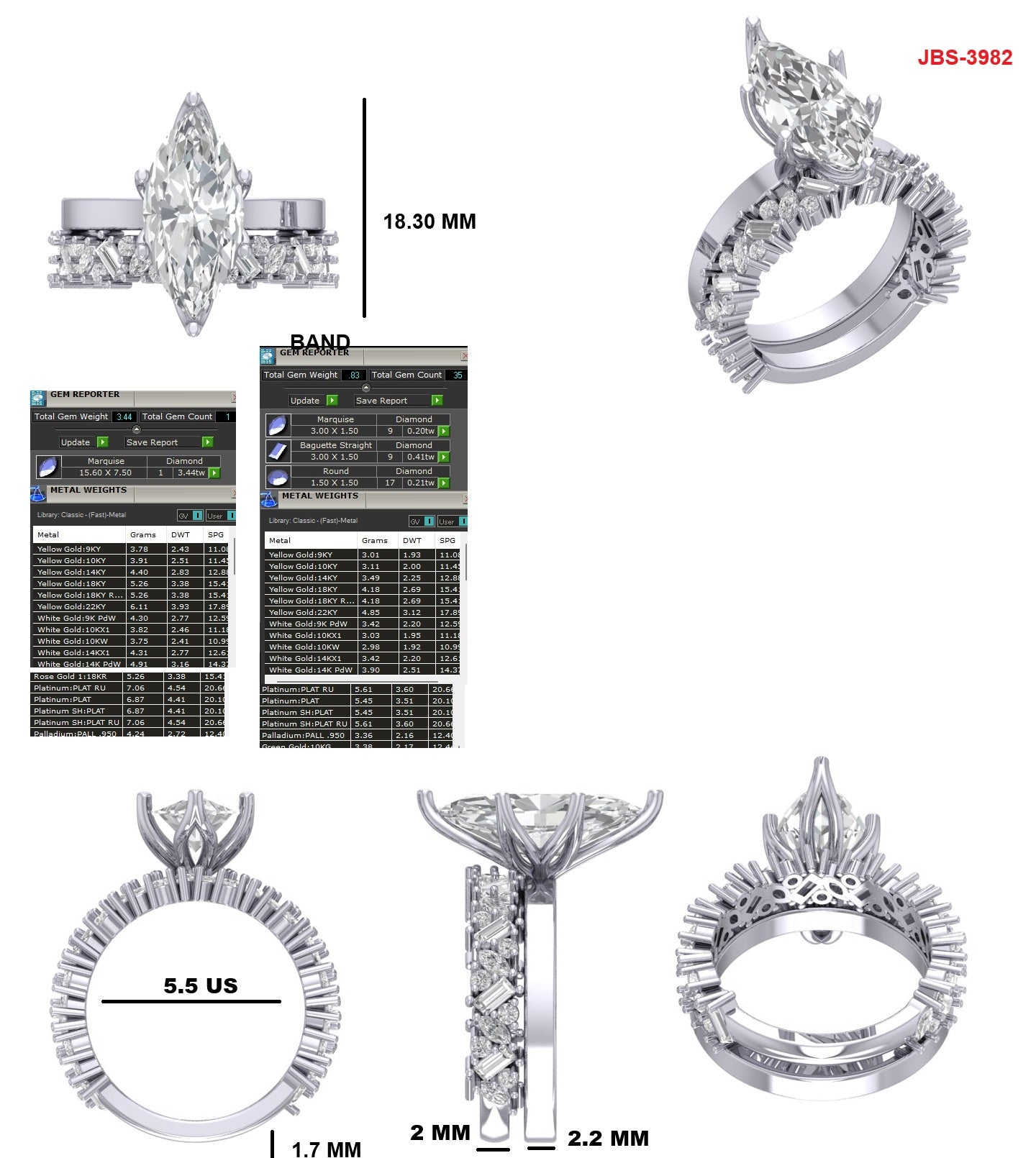 Custom Ring Order - Chelsea Marquise band