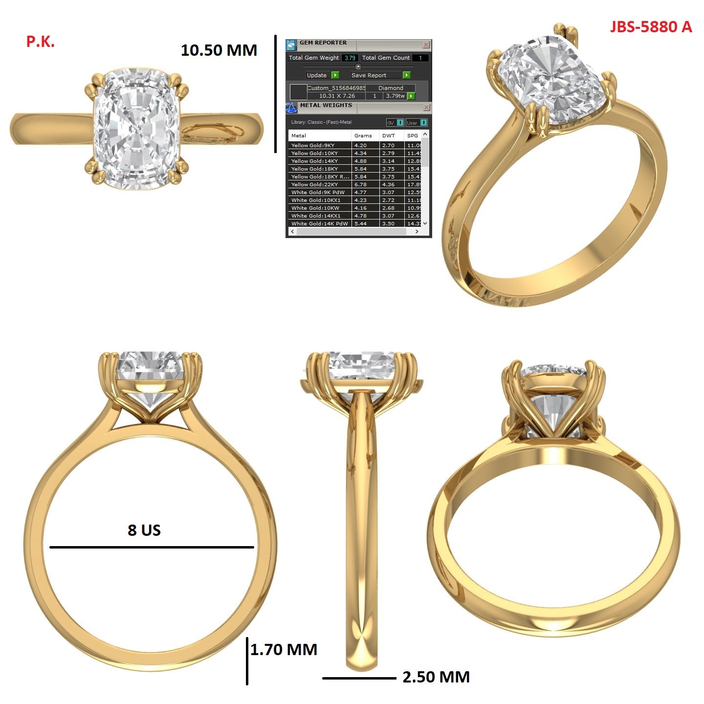 Custom Ring Order engagement ring Gwen/Jonathon
