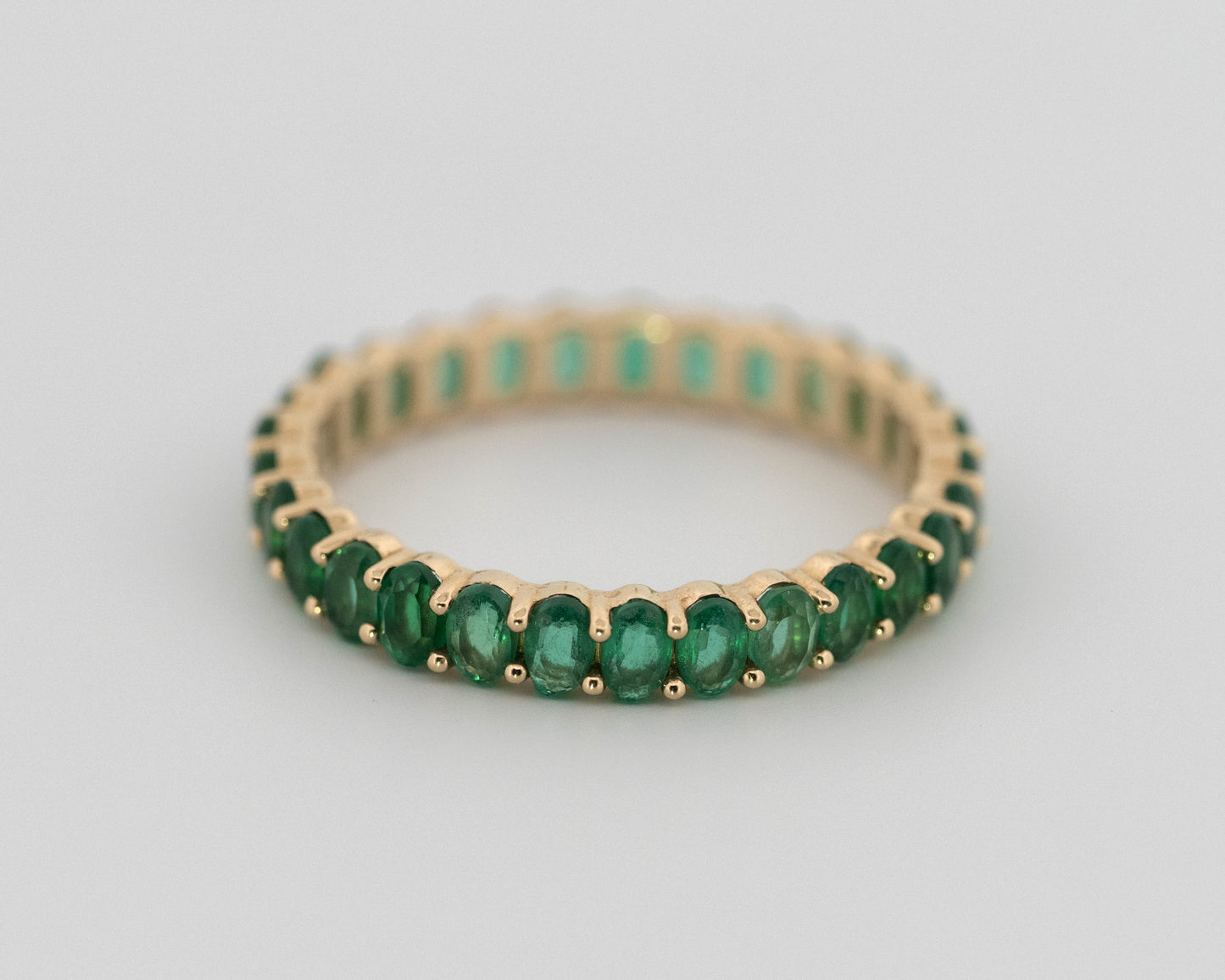 1.25ctw Oval Shaped Emerald Lab Grown Eternity Band