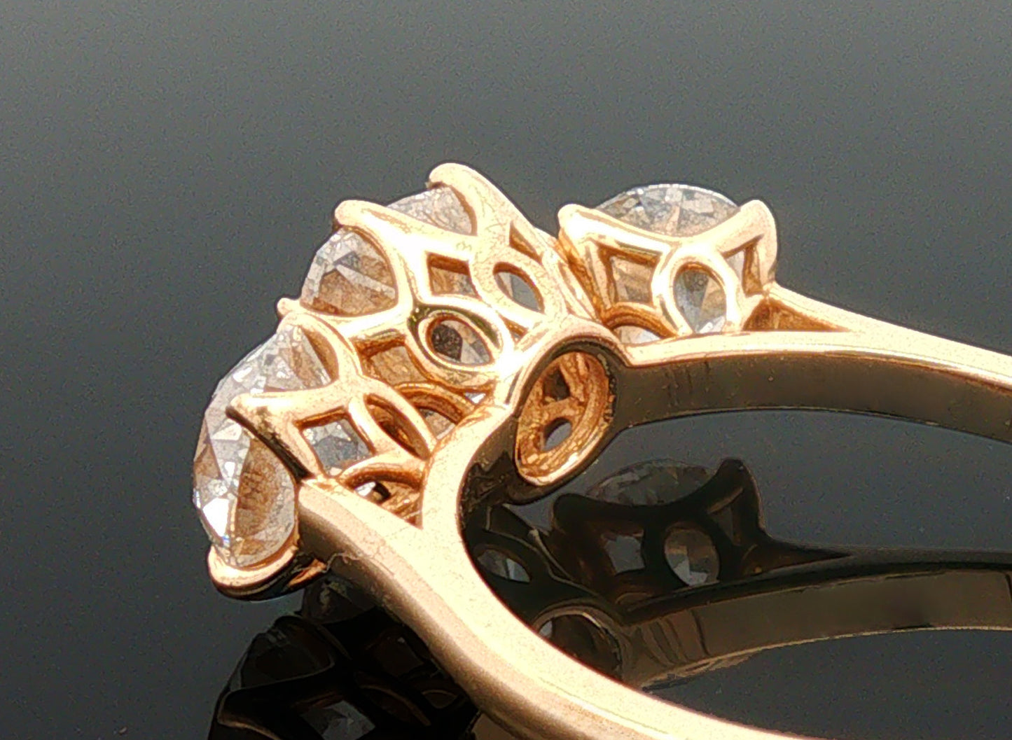 The Jasmine Ring – 2 Ct Old Mine & 2 Ct Old European Cut Lab Diamonds