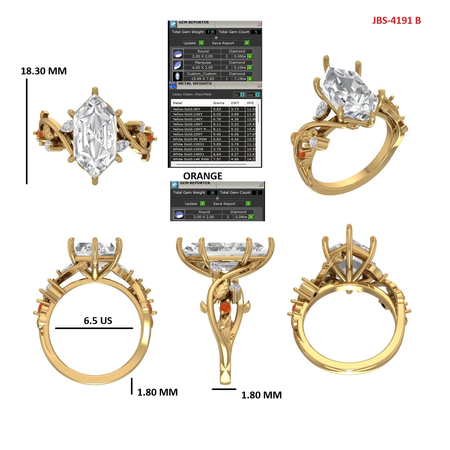 Custom Ring Order - Sai Dutch Marquise