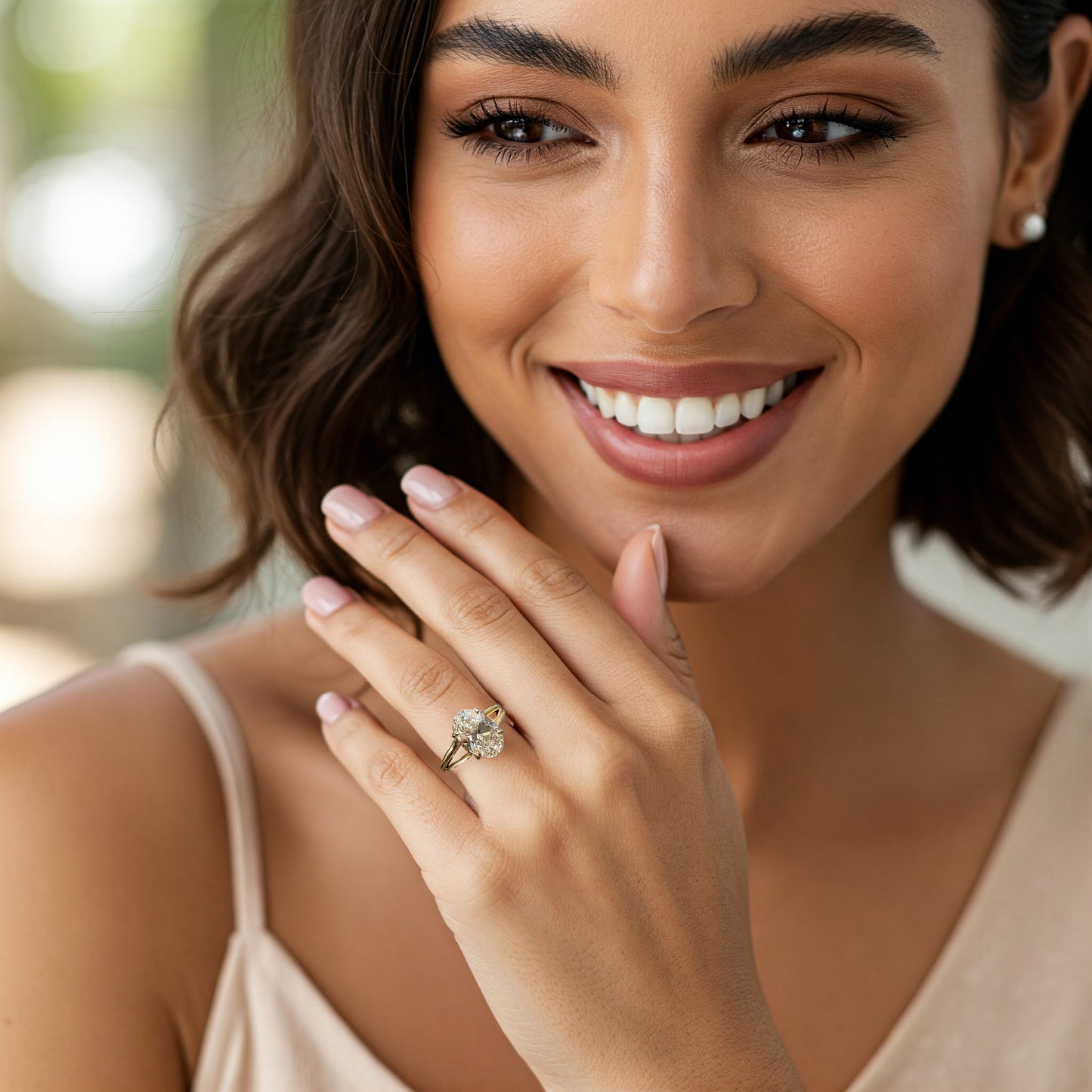 The Maggie - Split Shank Vintage-Inspired Ring with a Hidden Halo Lab Grown Diamond